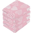 thumbnail image 4 of GZHJMY Valentine's Day Heart Cotton Washcloths Set of 4, 12"x12" Super Soft Absorbent Wash Cloths Bathroom Face Cloths Fingertip Towels for Gym Hotel and Spa, 4 of 7
