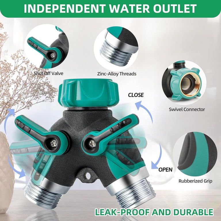 Keyahappy 2-Way Faucet Splitter, All Metal Y Connector photo 7