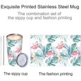 thumbnail image 3 of Flamingo Tumbler with Lid and Straw, 20 Oz Stainless Cup Steel Insulated Water Bottle Travel Coffee Mug, 3 of 6