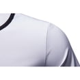 thumbnail image 6 of Laqbezok Men's Classic Baseball Jersey Shirt, Short Sleeve Button Down Sporty Top, Casual Hip Hop Streetwear Tee with Contrast Piping, 6 of 10