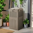 thumbnail image 6 of WYDK 30 Gallon Trash Can, Resin Outdoor Garbage Can with Lid, Waterproof Hideaway Patio Waste Bins for Outside Use (Brown), 6 of 14