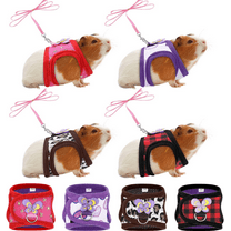 Small Animal Outdoor Walking Vest Harness and Leash Set with Cute Bowknot and Clear Bell Decor Chest Strap Harness for Bunny Ferret Guinea Pig Hamster Kitten Clothes Accessory
