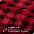 thumbnail image 4 of Bare Home Ensemble de Draps en Flanelle - 100 % Coton - Poche Profonde - Lit Simple, Carreaux Buffalo - Rouge/noir, 3 Pcs, 4 of 6