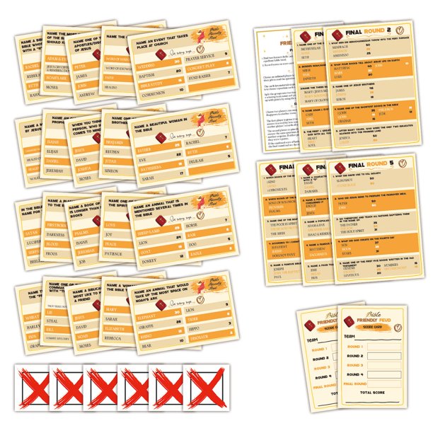 Juego Christian Bible Feud GNATV SJ03 con 20 tarjetas de preguntas