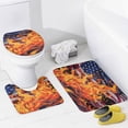 thumbnail image 4 of Flag Of The United States Bathroom Sets with Shower Curtain And Rugs, Incl with 12 Hooks，Toilet Lid Oval Rug, 4 of 8