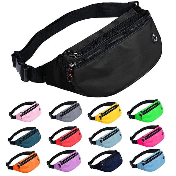 Omlopp Fanny Pack for Men Women, Waterproof Sports Waist Bag Pack, Belt Bag for Travel Hiking Running