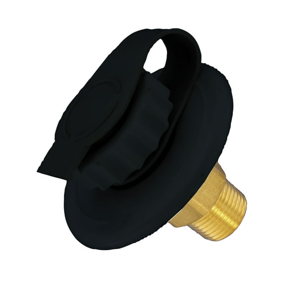 Valterra A0170SBKVP 3/4" Water Inlet Plug with Strap - Black (Carded)