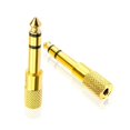 thumbnail image 1 of Adaptador de conector para auriculares, adaptador de audio estéreo para auriculares para piano digital, teclado, amplificador, etc. (4 piezas, amarillo), 1 of 5