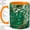 Orange, variant on Tropical Leaf Accent Mug, 11oz Ceramic Coffee Cup for Plant Lovers