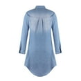 thumbnail image 4 of Luiryar Women Plus Size Denim Shirt Dress Long Sleeve Blouse Dress Jeans Shirt Dresses Button Down Tunic Tops with Pockets, 4 of 9