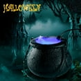 thumbnail image 3 of Halloween Mist Maker Fogger Witch Cauldron Fog Maker Water Fountain Pond Fog Machine with 12 Color Changing LED Light, 3 of 7