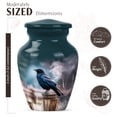 thumbnail image 2 of JAGASY Crow Urn for Ashes Adult Male, Dark Teal Small Urns for Human Ashes Keepsake, Wooden Landscape Decorative Urns for Parents, Mini Cremation Urn for Mom & Dad, (3 Inch), 2 of 7