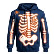 thumbnail image 4 of Afdoent Hoodies for Men Halloween Skeleton Print Hooded Sweatshirt Long Sleeve Pullover Casual Streetwear, 4 of 4