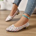 thumbnail image 4 of Pandaie Womens Pointed Toe Flat Ballet Flats Low Block Heel Dress Shoes Comfortable Cushioned Insole Slip on Work Office Wedding Party Casual Footwear, 4 of 9