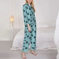 thumbnail image 3 of Honeii Cute Dog Footprints print Women's Pajama Sets Long Sleeve Button Down Sleepwear Nightwear Soft Pjs Lounge Sets-Large, 3 of 7