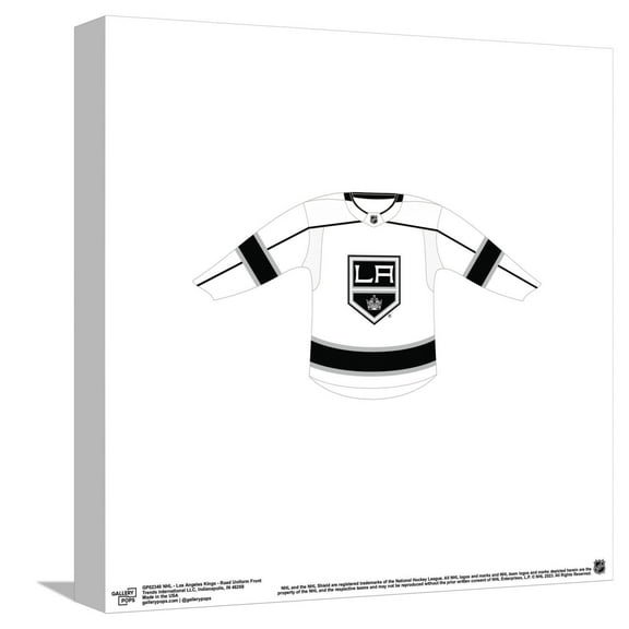 Gallery Pops NHL - Los Angeles Kings - Road Uniform Front Canvas Wall Art, Unframed Version, 12" x 12"