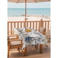 thumbnail image 2 of Outdoor Tablecloth with Umbrella Hole for Patio/Picnic/Party/Camping, Vintage Country Waterproof Table Cloth Rectangle Table Cover Washable, Blue Rustic Texas Star Vines Wooden Grain (60"x 102"), 2 of 8