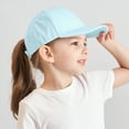 thumbnail image 2 of KPOPLK Kids Baseball Hat With Visor and Ponytail Hole - Sun Protection Cotton Beach Hat for Little Girls and Children(2-8 Years,Blue), 2 of 6