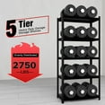 thumbnail image 2 of Shuntong 34" W x 14" D x 72" H 5 Tier Storage Shelves Load 2750 Ibs, Heavy Duty Black Garage Shelving, Adjustable Narrow Industrial Shelf Unit with Metal Frame & Laminated Particle Board, 2 of 8