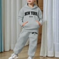 thumbnail image 6 of Hessimy Toddler Boys Girls Spring Summer Cartoon Print 2Pcs Long Sleeve Sweatshirt Tops Pants Cute Sweatsuit, Cute Sweat Style(Grey,12-13 Years), 6 of 7