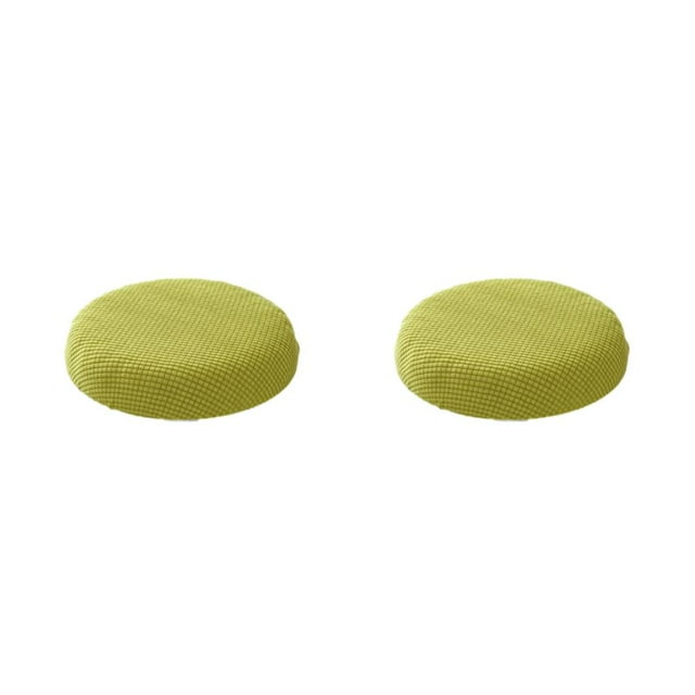 Decodeary Soft And Stool Cushions With Elastic Band – Any Space Round Cushion Polyester Seat Covers Fits Most Stools green yellow 2Set