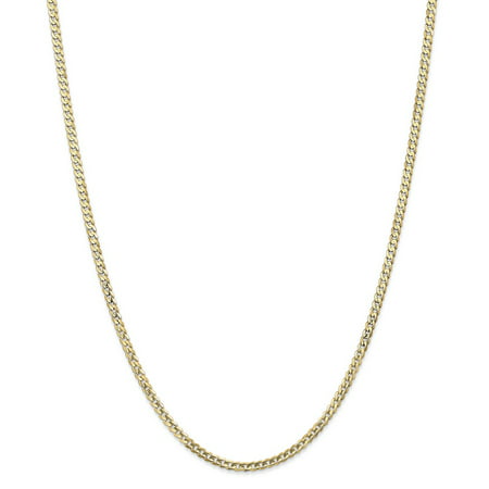 14k Yellow Gold 3mm Open Concave Curb Chain Bracelet - Lobster Claw - Length: 7 to (Best Open Bow Boats)