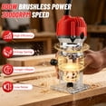 thumbnail image 3 of Gewna 800W Compact Wood Router with 1/4" Collet,30000 Rpm , Includes 15 Pcs Bits ,for Trimming, Grooving and Woodworking,Red, 3 of 7