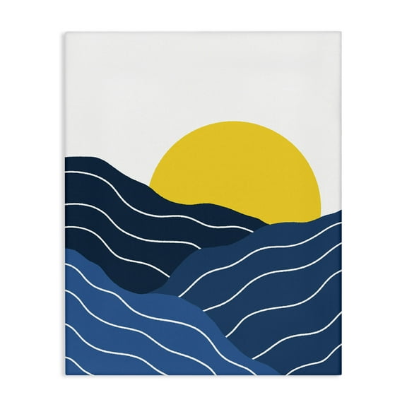 Stupell Industries Crisscross Sea Waves Landscape & Nature Painting Wrapped Canvas Art Print Wall Art, 16 x 20