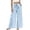Blue, variant on Womens Striped Patchwork Gaucho Pants Drawstring High Waisted Palazzo Pants Casual Vacation Boho Beach Trousers with Pockets