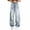 Blue, variant on Women’S High Waisted Curved Barrel Wide Leg Jeans, Vintage Washed Loose Fit Casual Trousers, Soft Denim Streetwear Pants, 1 Piece, Sizes S Through XXXXXL