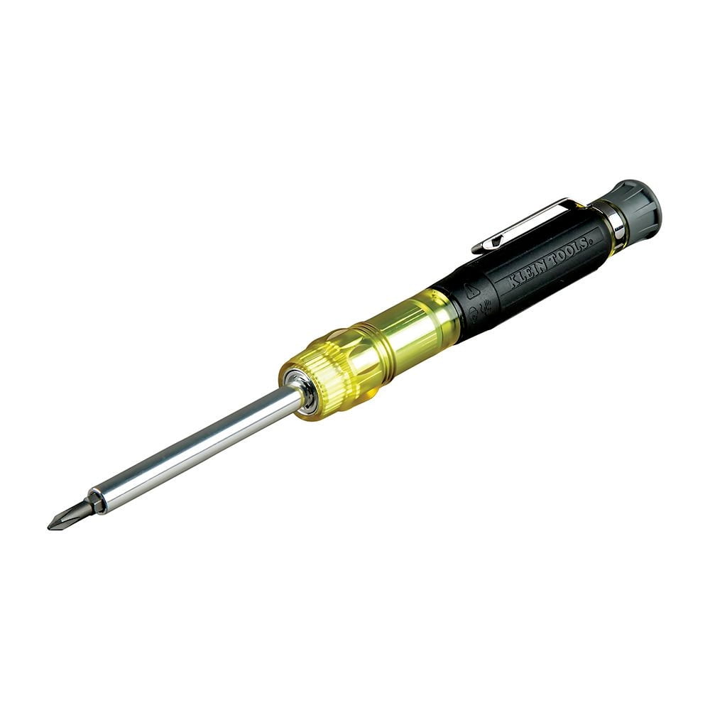 Klein Tools 32613 Precision HVAC 3-in-1 Pocket Multi-Bit Screwdriver with Phillips, Slotted and Schrader Bits