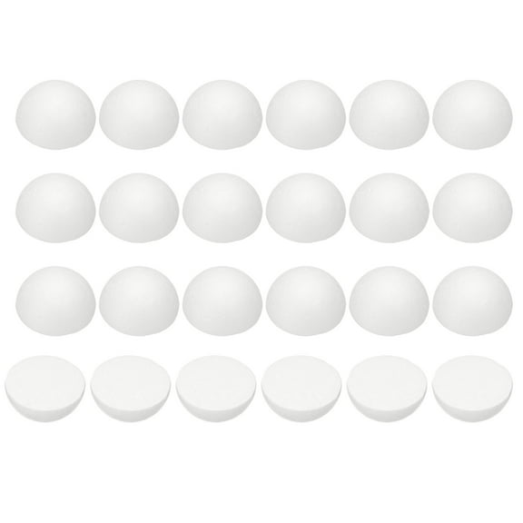 Uxcell 2 Inches Craft Foam Balls, 24 Pcs Half Sphere Polystyrene Foam Balls for DIY Projects Arts and Crafts Supplies, White