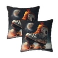 thumbnail image 1 of Velvet Decorative Throw Pillow Covers Set of 2, Soft Square Cushion Cover with Invisible Zipper Moon Rollerblades Printing, 18"x18", 1 of 7