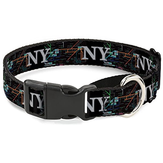 buckle-down new york city black white martingale dog collar