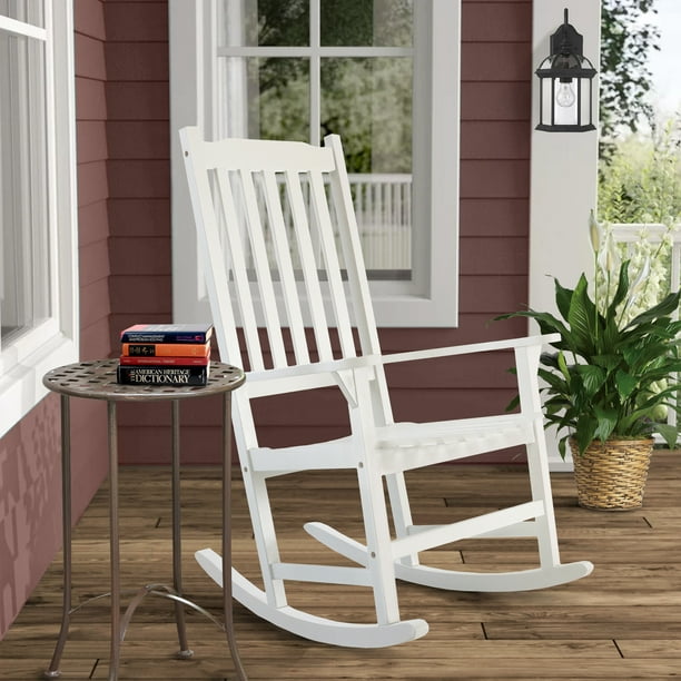 Outdoor Rocking Chairs For Porch, White Wooden Outdoor Rockers