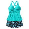 thumbnail image 4 of Womens Tankini Swimsuits 2026 Fashion Modest V Neck Crossover Top with Boy Shorts Two Piece Bathing Suits Woman, 4 of 4