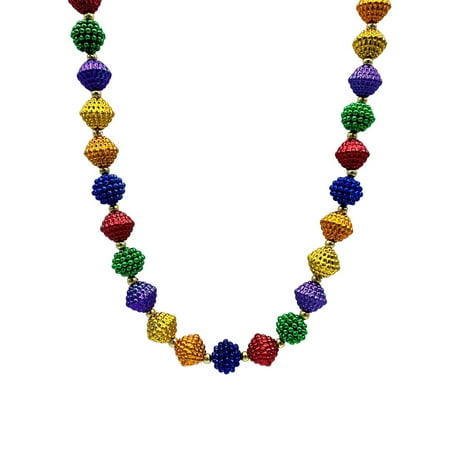 Mardi Gras Spot 50" Rainbow Berry Bead Mardi Gras Bead