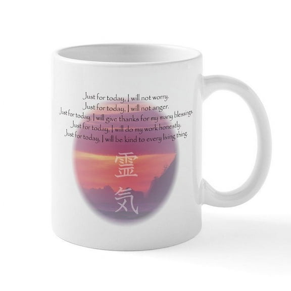 CafePress - Reiki Principles Mug - 11 oz Ceramic Mug - Novelty Coffee Tea Cup
