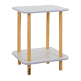thumbnail image 1 of Mesa Centro Minimalista Madera Lateral Doble Repisa 40cm Belug, Blanco, 1 of 5
