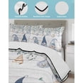 thumbnail image 4 of Quilts King Size, Coastal Eucalyptus Leaf Soft Comforter Bedding Set for Bed, Ocean Blue Gnomes Starfish Wood Grain Lightweight Quilted Bedspread with Pillow Cover(2 Pieces), 96x106 Inch, 4 of 6