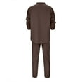 thumbnail image 4 of Ensemble de 2 Pcs pour Hommes, T-Shirt à Manches Longues et Col Rond, Mode Décontractée, Couleur Unie, et Survêtement Ample, 4 of 7