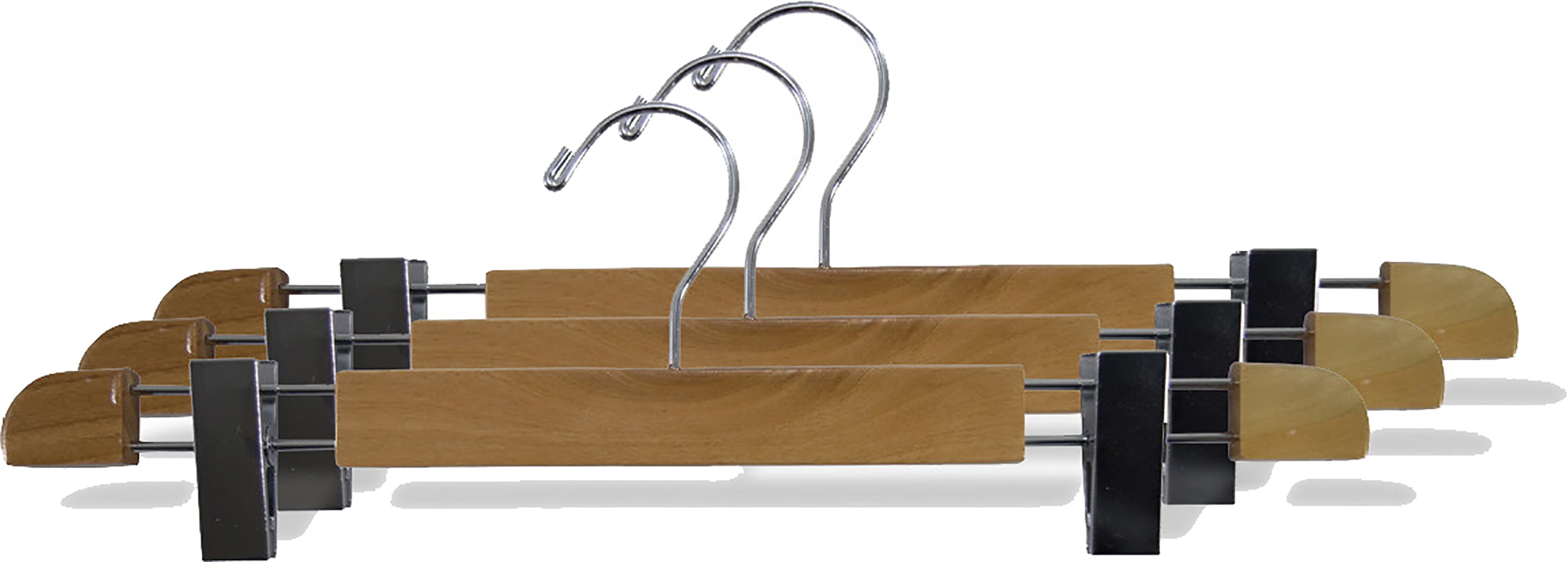 INTERNATIONAL HANGER Natural Low Profile Wood Bottom Hanger, 100 Pack