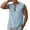 F-266Blue, variant on Father's Day Men's Tank Top Summer Sleeveless Crew Neck Solid Color Buttons Fashion Comfortable Tee For Casual Daily Wear,Light Gray,L2