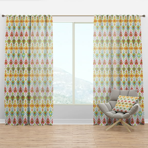 Designart 'Geometrical Retro Design IX' Mid-Century Modern Curtain Panel