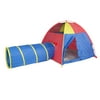 Pacific Play Tents Hide Me Tent and Tunnel Combo - Blue, Red, Yellow 51" x 51" x 43", Child