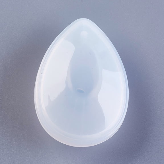 Silicone Molds Resin Casting Molds For UV Resin Epoxy Resin Jewelry Making teardrop White 55x39x10mm 53x37x8mm Hole: 5mm Inner Size: 51x33mm