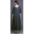 thumbnail image 4 of Bimba Navy Blue Floral Clover Leaves Maxi Sleepwear For Women Summer Printed Nightgowns XX-Large, 4 of 5