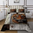 thumbnail image 1 of Erosebridal African Tiger Coverlet Set Twin, Botanical Birch Tree Bedding Set, Old Barn Door Decor 2pcs, 1 of 5