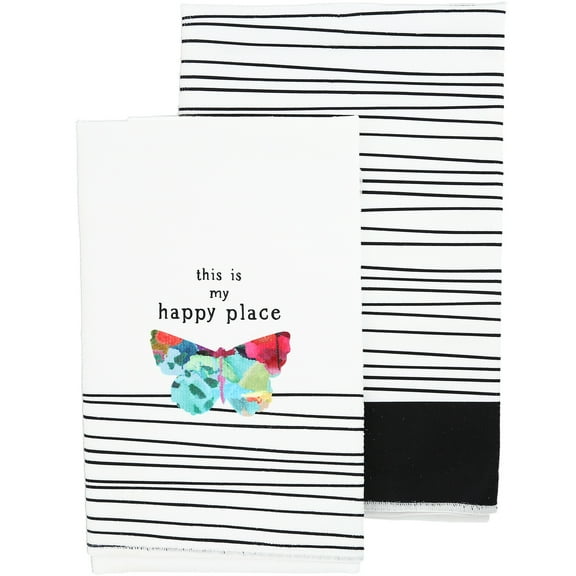 Pavilion Gift Company - Happy Place - Tea Towel Gift Set
(2 - 19.75" x 27.5")