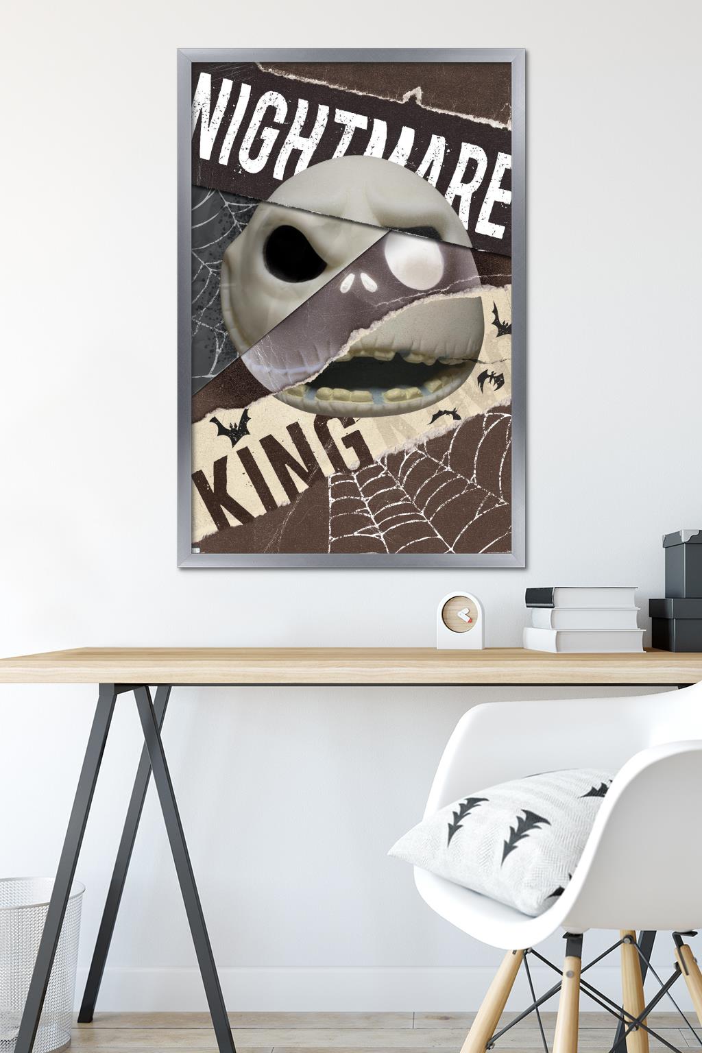 Disney Tim Burton's The Nightmare Before Christmas - Distorted Jack Wall Poster, 22.375" x 34" Framed